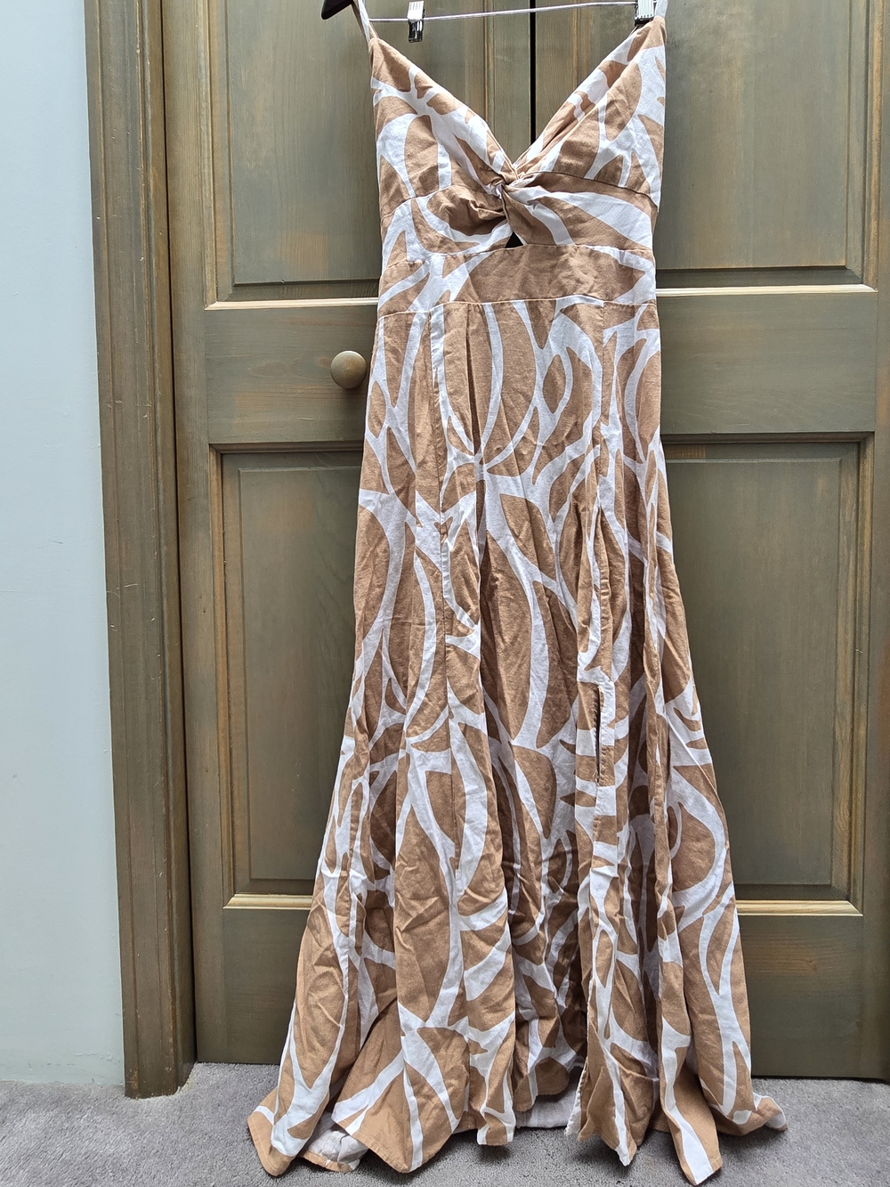 STATE Brown and White Maxi Dress